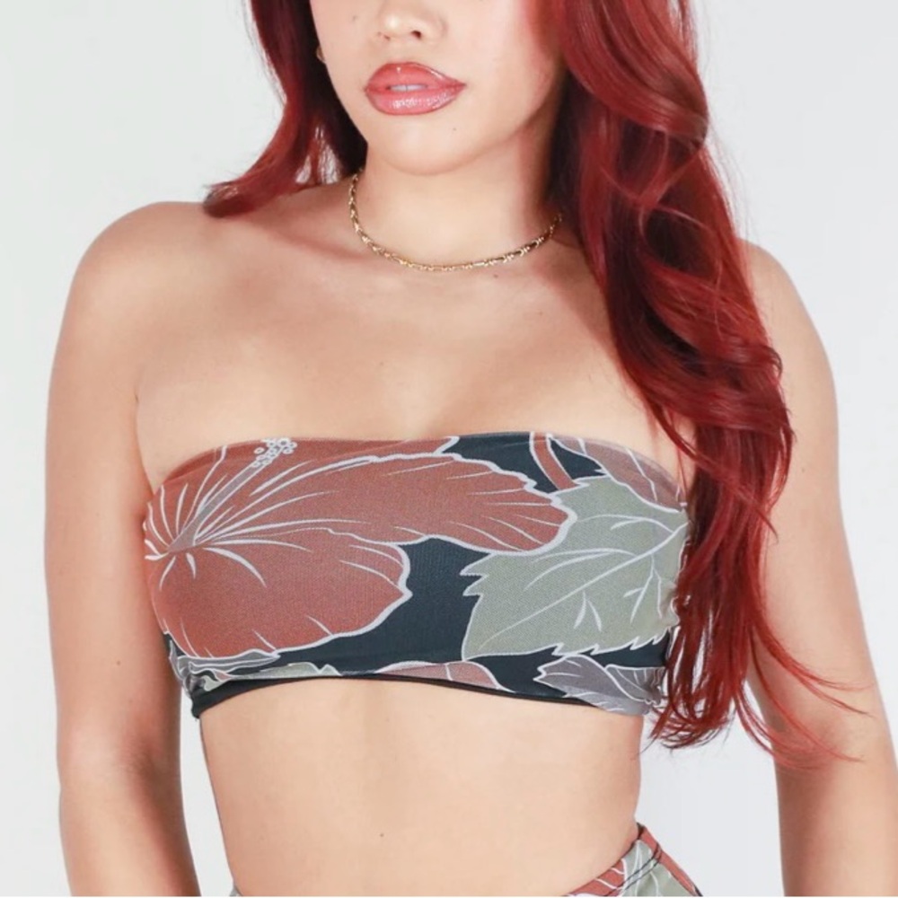Meek Hibiscus Tube Top, Size Large, BNWT